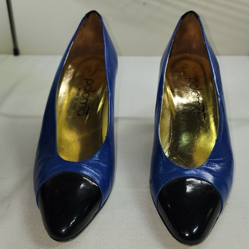 Elegant Blue and Black Women's Heel - Picture 5 of 9